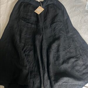 Black Wide-Leg Pants Linen
Made in Italy